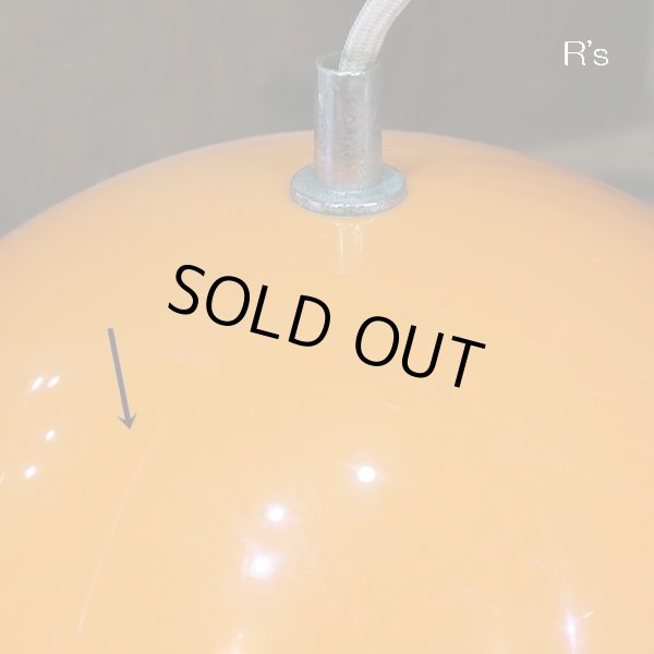 画像6: 東芝　レトロ　ドーム形　ペンダントライト/吊り下げ照明　オレンジ　ユーズド品