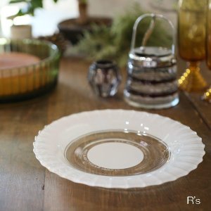 画像: 岩城硝子　PYREX　パイレックス　ガラスソーサー/プレート　白　未使用品（ン3910）