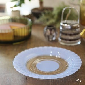 画像: 岩城硝子　PYREX　パイレックス　ガラスソーサー/プレート　ブルー　未使用品（ン3912）