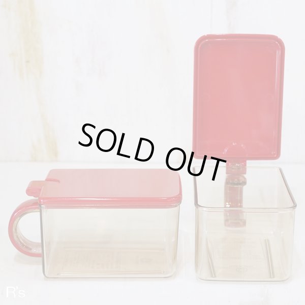 画像8: Cooking　MATE-B　レトロ　調味料保存ケース4個セット　調味料ラック　赤　仕分けシール付き　未使用品（ネ4102）