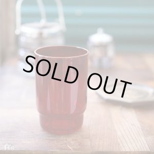 画像: ヴィンテージ　HOYA　GLASS　タンブラー　赤いグラス　未使用品（さ4351）