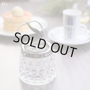 画像: レトロ　ガラスシュガーポット　三角カット　ユーズド品（ｐ4406）