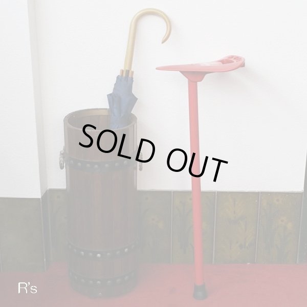 画像1: イギリス　FLIPSTICK　ヴィンテージ　フリップスティック　折りたたみ椅子　杖　赤　ユーズド品（店4514）