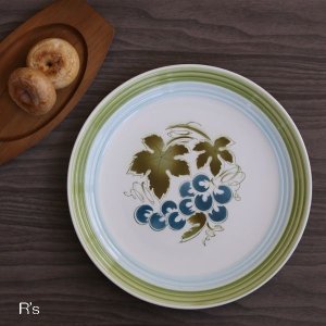 画像: IRONSTONE　ストーンウェア　4265　大皿　プレート　BLUE　GRAPES　未使用品（v4537）