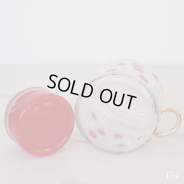 画像12: 石塚硝子　アデリア　ホームジャーセット　ガラスキャニスター2個セット　花まわし＆花つみ　未使用品　箱付き（箱12　4562）