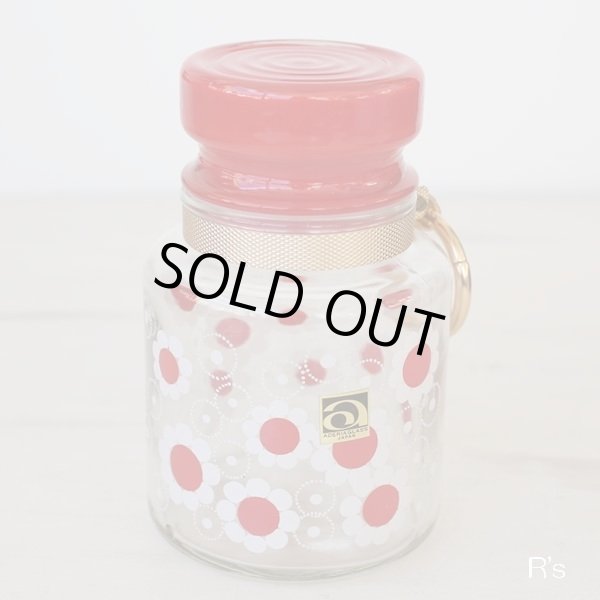 画像10: 石塚硝子　アデリア　ホームジャーセット　ガラスキャニスター2個セット　花まわし＆花つみ　未使用品　箱付き（箱12　4562）