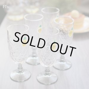 画像: 石塚硝子　アデリアグラス　ポルポラステム　脚付きグラス　5客セット　未使用品　箱付き（箱12　4581）