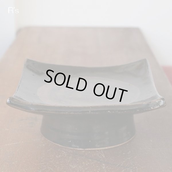 画像2: 四角張高台皿　脚付き正方形皿　月　未使用品（箱12　4585）