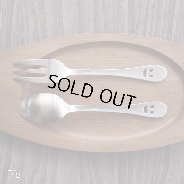 画像4: ニコ　18-8ステンレス　ティースプーン＆ケーキフォークセット　未使用品（ｖ4615）