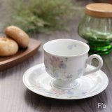 画像: S　コーヒーカップ＆ソーサー　花柄　ハンドペイント　未使用品（u4630）