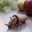 画像1: 千趣会　ロイヤルペット　サイ　木製　動物の置物　ユーズド品（箱10　4693）