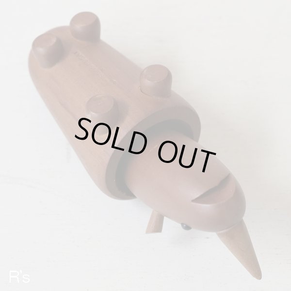 画像6: 千趣会　ロイヤルペット　サイ　木製　動物の置物　ユーズド品（箱10　4693）