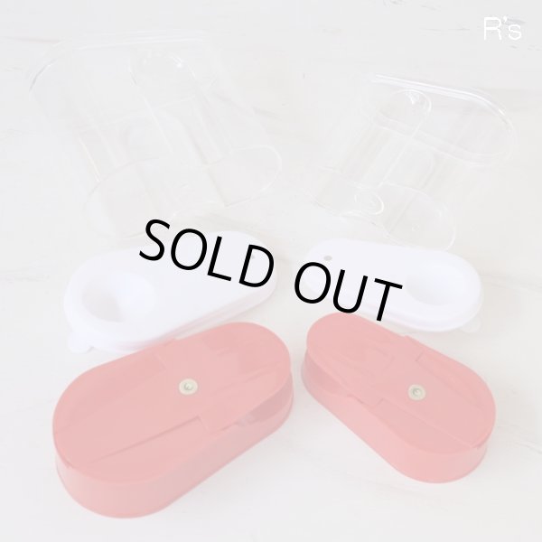 画像6: 東邦化学工業　ワンタッチポット　調味料入れ　大小2つセット　赤　未使用品（モ4699）