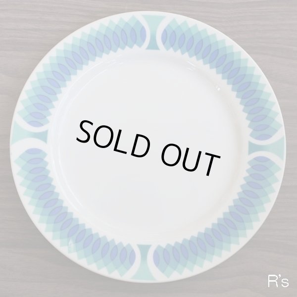 画像2: ヴィンテージ　Fancy　ケーキソーサー　20ｃｍプレート　2枚セット　ブルーグリーン　ユーズド品（モ4702）