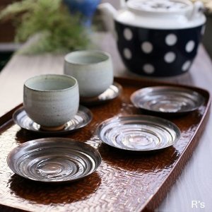 画像: 杉金堂　銅製茶托　5客揃え　未使用品（ま4859）