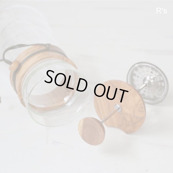 画像4: HARIO　ハリオ式珈琲　ダブルグラスコーヒープレス　オリーブウッド　DGC-40-OV　未使用品　箱付き　取扱説明書付き（店4957）