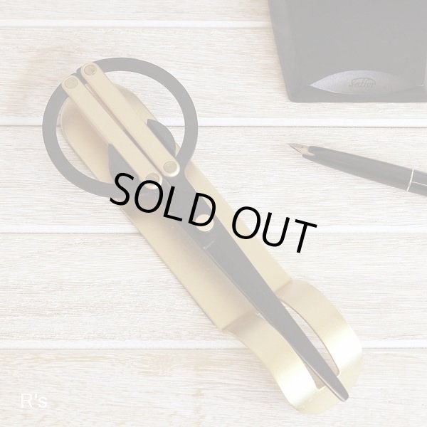 画像2: ステンレス　スタイリッシュなハサミ　黒×金　未使用品　箱付き（セ4992）