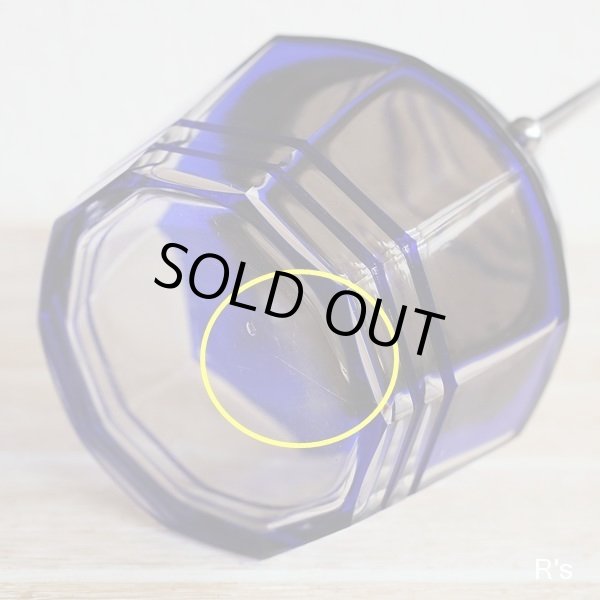 画像7: レトロ　ガラス　シュガーポット　スプーン付き　ブルー　ユーズド品（も5032）