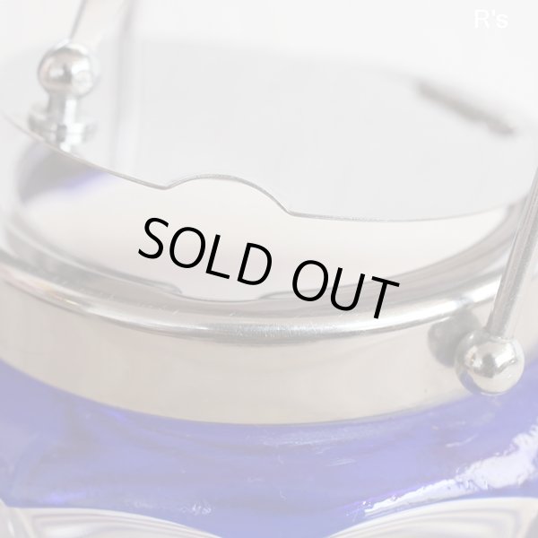 画像4: レトロ　ガラス　シュガーポット　スプーン付き　ブルー　ユーズド品（も5032）