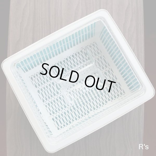 画像4: Ｙ・Ｋ印　ヨシカワ　レトロ　水切りカゴ　蓋付き　ブルー　ユーズド品（店5083）