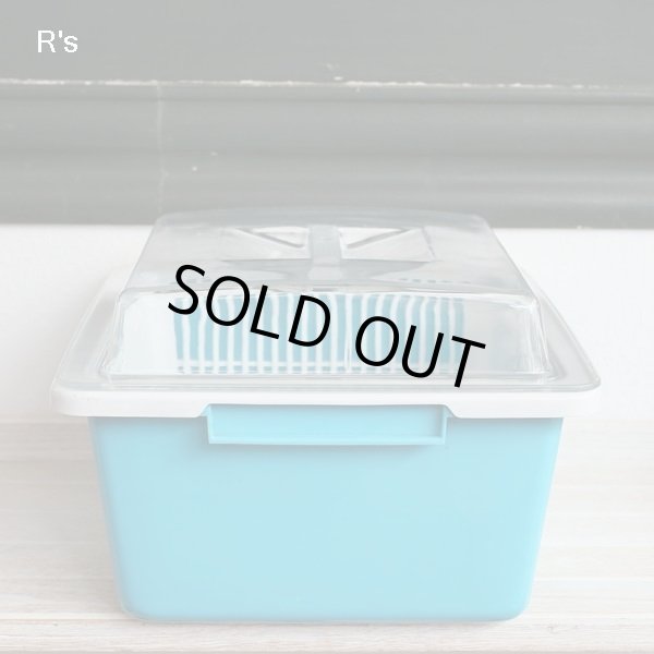 画像3: Ｙ・Ｋ印　ヨシカワ　レトロ　水切りカゴ　蓋付き　ブルー　ユーズド品（店5083）