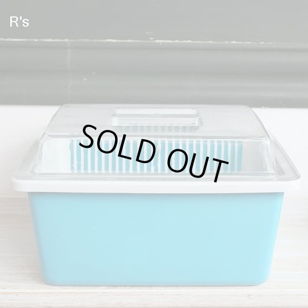 画像2: Ｙ・Ｋ印　ヨシカワ　レトロ　水切りカゴ　蓋付き　ブルー　ユーズド品（店5083）