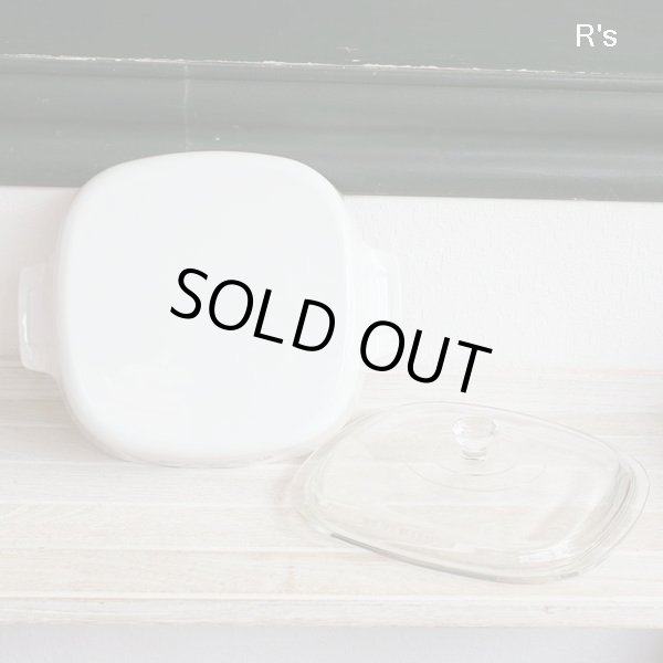 画像5: 岩城硝子　パイロセラム　角型両手鍋　20ｃｍ　ブルーコーンフラワー　未使用品（DD2872)