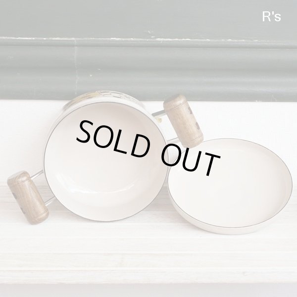 画像3: エジリー　レトロ　ホーロー　両手鍋　18ｃｍ　花柄　未使用品（タ5136）