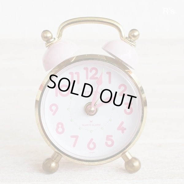 画像2: シチズン　レトロ　目覚まし時計　ミニ　ツインベルクロック　ピンク　ユーズド美品（ヨ5147）