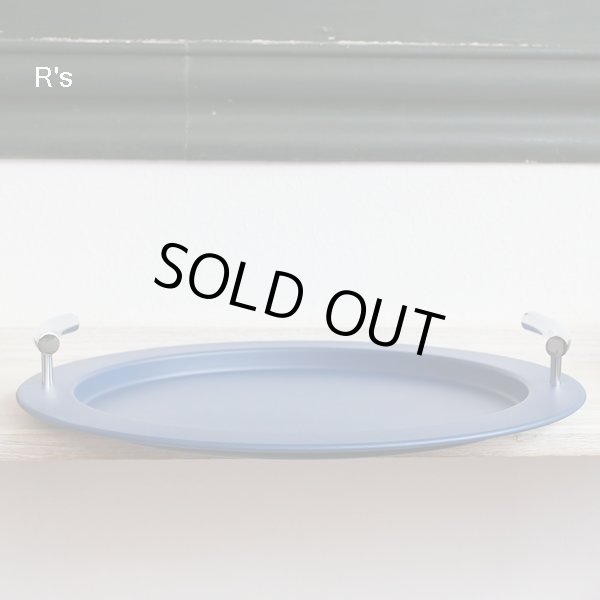 画像6: イタリア　HABITAT　サーブトレー　rede　スチール製　丸盆　青　未使用品　箱付き（箱13　5183）