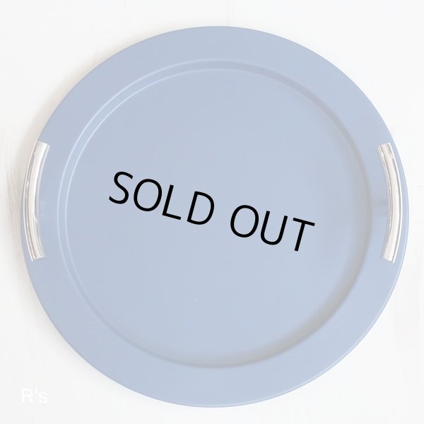 画像2: イタリア　HABITAT　サーブトレー　rede　スチール製　丸盆　青　未使用品　箱付き（箱13　5183）