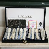 画像: LUCKYWOOD　ラッキーウッド　銀仕上げ　ティースプーン＆フルーツピック各5本セット　ユーズド美品　ケース付き　シルバークロス付き（AA5190)