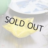 画像: Sasaki　Glass　佐々木硝子　レトロ　星型　ガラス　キャンドルスタンド　燭台　イエロー　未使用品（ハ5233）