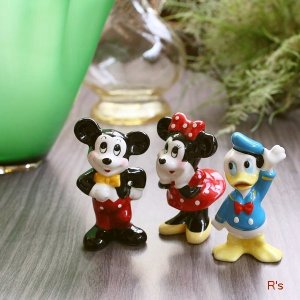 画像: TDL　東京ディズニーランド　陶器製　ミッキーマウス＆ミニーマウス＆ドナルドダック　3体セット　ユーズド品（ハ5235）