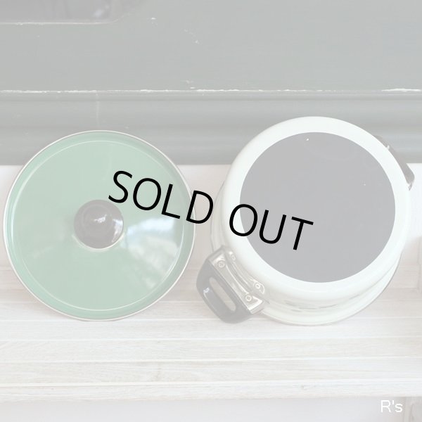 画像6: 荒川金属工業　マルビシ　カラーホーローウェア　22ｃｍソースポット　両手鍋　バルーン　グリーン　未使用品　箱付き（KK5257)