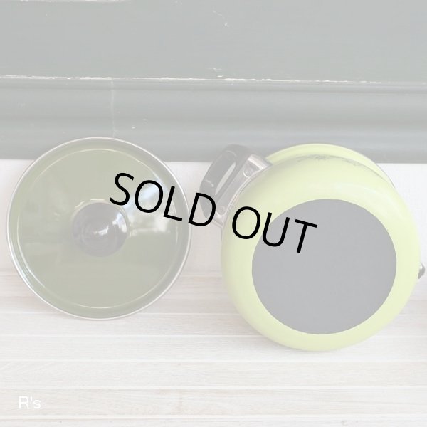 画像7: 荒川金属工業　マルビシ　カラーホーローウェア　20ｃｍソースポット　両手鍋　フローリー　グリーン　未使用品　箱付き（KK5256)