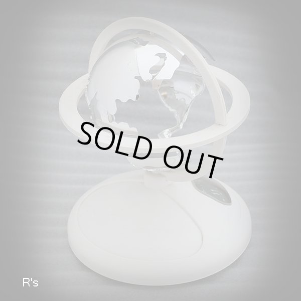 画像4: 回る地球儀時計　レトロ　置時計　白　ユーズド品（店5274）