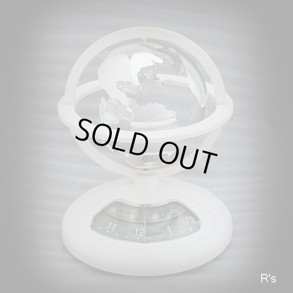 画像3: 回る地球儀時計　レトロ　置時計　白　ユーズド品（店5274）