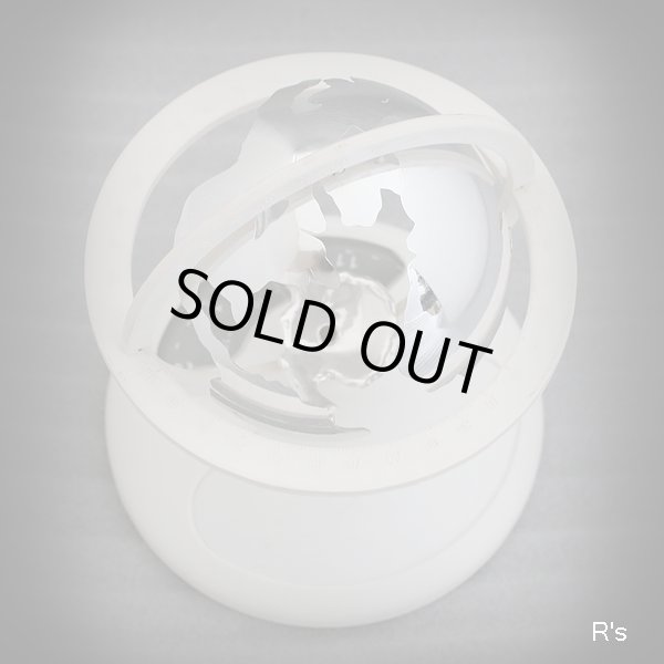 画像6: 回る地球儀時計　レトロ　置時計　白　ユーズド品（店5274）