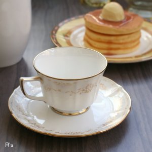 画像: ノリタケ　ダイヤモンドコレクション　カップ＆ソーサー　5541　LUXURY　WHITE　未使用品（タ5330）