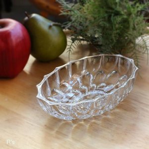 画像: HOYA　GLASS　ホヤグラス　ガラスオーバルボウル　滴　未使用品（J5353）