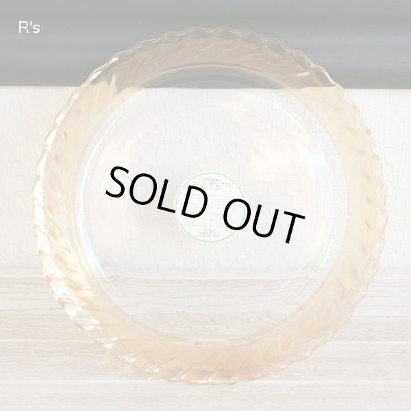 画像3: NARUMI　鳴海製陶　クックマミー　ガラス　23ｃｍプレート　アンバー　R-114　未使用品（く5416）