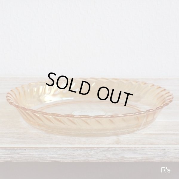 画像2: NARUMI　鳴海製陶　クックマミー　ガラス　23ｃｍプレート　アンバー　R-114　未使用品（く5416）