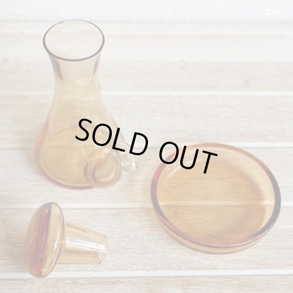 画像3: ノリタケクリスタル　ガラス　醤油差し　液体調味料入れ　大　アンバー　ユーズド美品（箱1　5412）