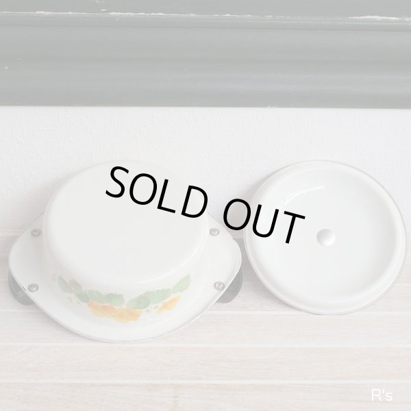 画像6: 象印マホービン　ホーロー両手鍋　15ｃｍ　ルナフラワー　FEB-15　未使用品（あ5517）