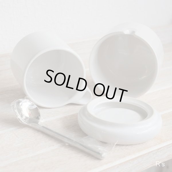 画像2: Adam＆Eve　アダム＆イヴ　たち吉　シュガーポット＆クリーマーセット　白　未使用品（J5600）