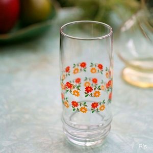 画像: レトロ　タンブラー　小花柄　未使用品（ん5669）