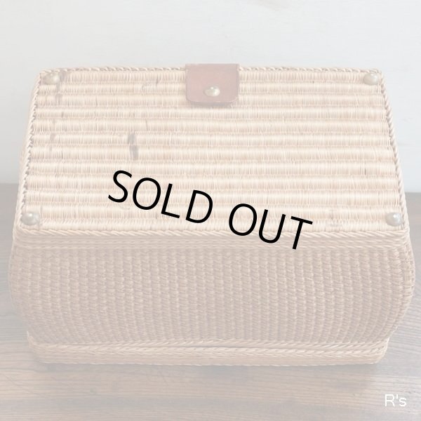 画像11: レトロ　天然素材　籠バッグ　バスケット　鍵付き　ユーズド品（店5692）