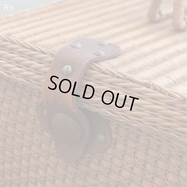 画像5: レトロ　天然素材　籠バッグ　バスケット　鍵付き　ユーズド品（店5692）