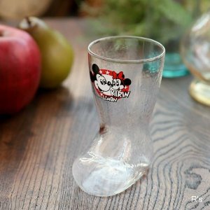 画像: キリンレモン　ミッキー＆ミニー　ブーツグラス　未使用品（V5699）